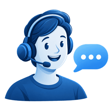 Ansprechpartner mit Headset und Sprechblase