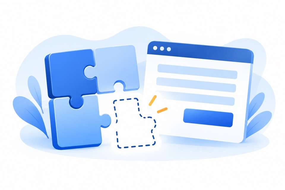 Fehlendes Puzzleteil neben einem Website-Formular