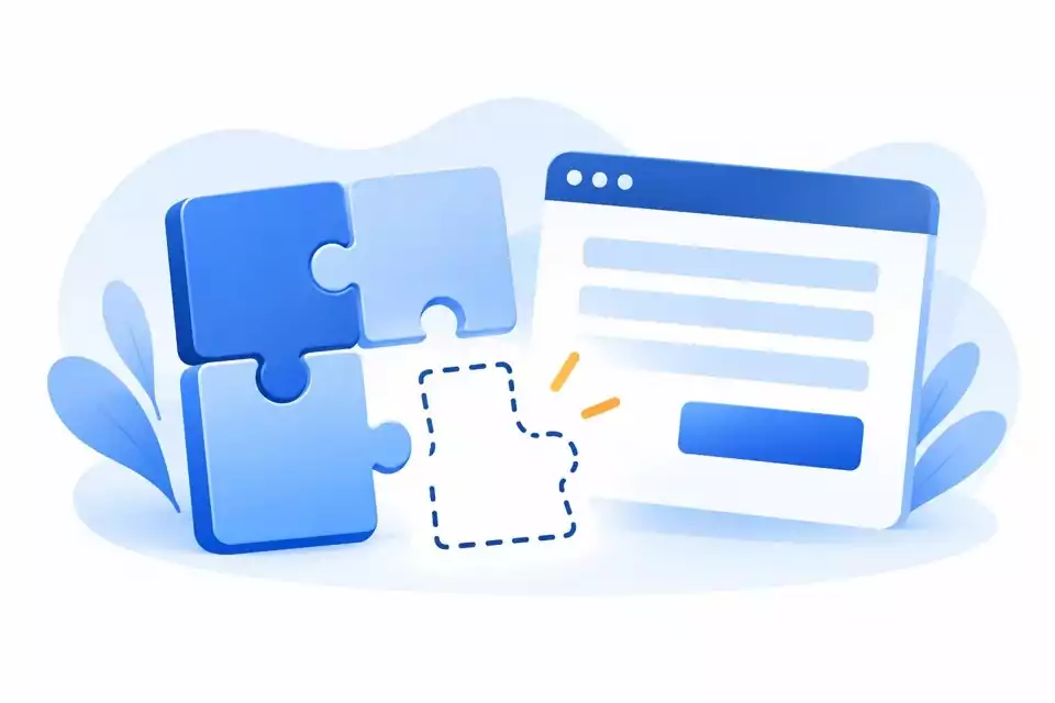 Fehlendes Puzzleteil neben einem Website-Formular