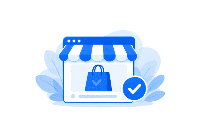 WooCommerce-Shop mit Einkaufstasche und Häkchen