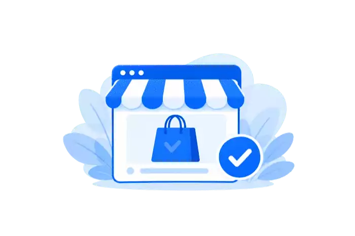 WooCommerce-Shop mit Einkaufstasche und Häkchen
